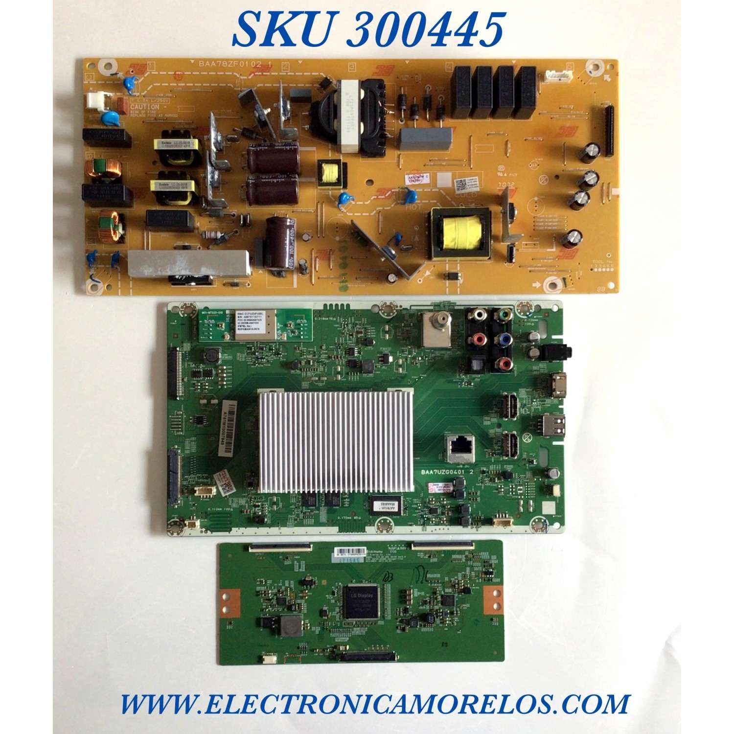 KIT DE TARJETAS PARA TV PHILIPS MAIN AA781UH / AA781-MMA / BAA7UG0401 2 / FUENTE AA781-MPW / BAA78ZF0102 1 / T-CON 6871L-4716A / 6870C-0548A / 4716A / MODELO 65PFL5602/F7